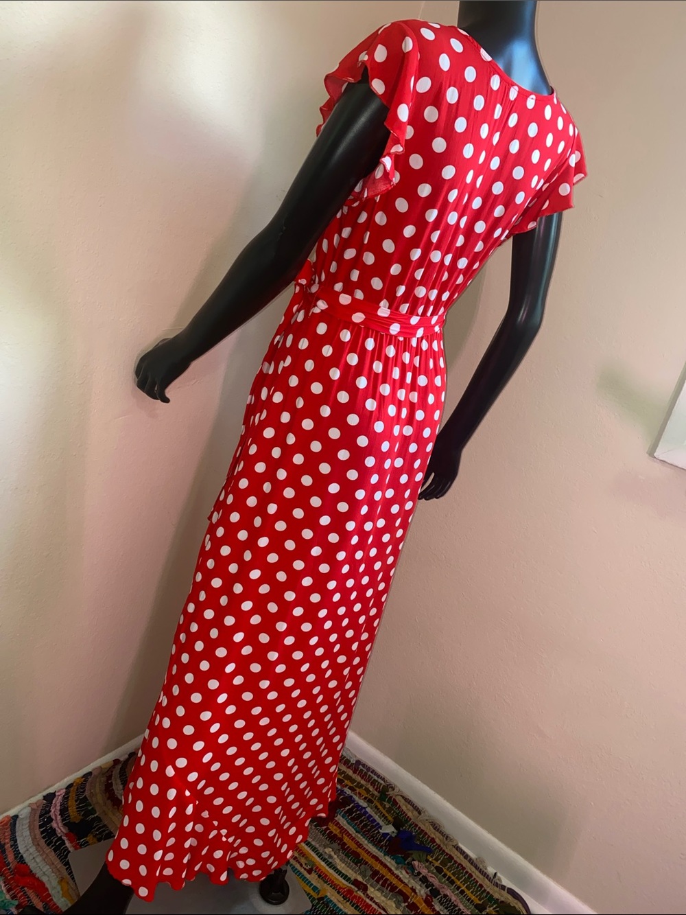 Grecerelle Red Polka Dot Maxi Dress - Picture 7 of 11